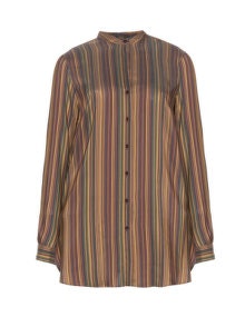 Persona Silk-blend striped blouse  Light-Brown / Multicolour