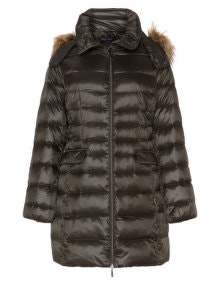 White Label Rofa Fashion Quilted hooded jacket Dark-Green