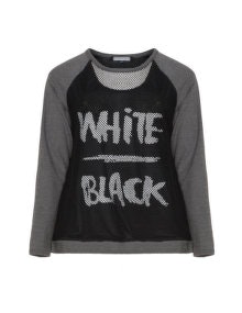 Mellem Slogan mesh top  Black / White