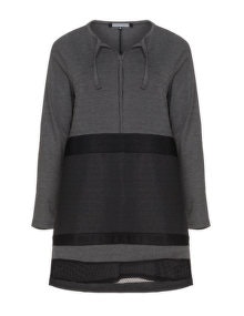 Mellem Drawstring panel tunic  Black / White