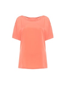 Triangle Bateau neck top Coral-Orange