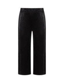 Zizzi Cropped plissé trousers Black