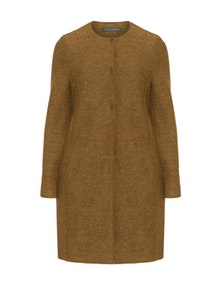 Elemente Clemente Collarless wool felt coat Curcuma