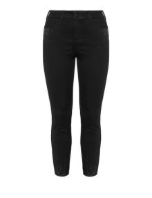 NYDJ Rhinestone detail slim fit jeans Black