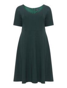 Manon Baptiste Flared skirt jersey dress  Dark-Green