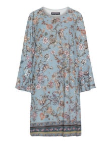 Manon Baptiste Floral print A-line dress  Smoky-Blue / Multicolour