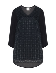 Junarose Patterned crêpe top Black