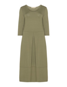 Isolde Roth Midi-length box pleat dress  Khaki-Green