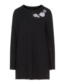 Manon Baptiste Embroidered knit jumper  Black