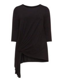 Studio 8 Asymmetric ruffle hem top  Black