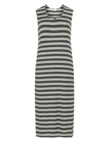 Bessin Striped ribbed jersey maxi dress Grey / Green