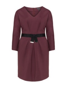 Apart Decorative belt jersey dress Berry-Purple