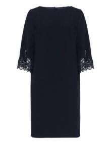 Jo and Julia Lace trimmed crêpe dress Dark-Blue