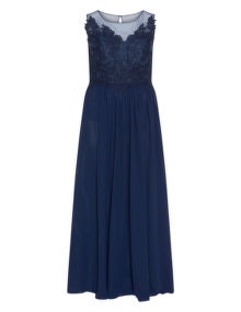 Mascara Embroidered evening dress Dark-Blue