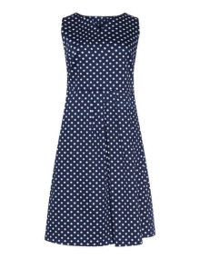 Manon Baptiste Polka dot midi dress Dark-Blue / White