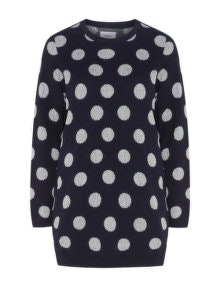 Zizzi Lurex spot jumper Dark-Blue / Silver