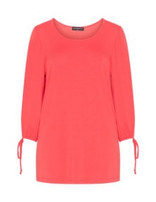 Manon Baptiste Drawstring jersey top Coral-Orange