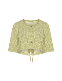 Mes Soeurs Et Moi Printed cropped jacket Light-Green