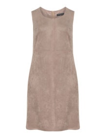 Manon Baptiste Faux suede shift dress Beige