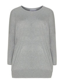 Zizzi Long fine knit jumper Grey