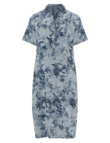 Karin Paul Tie neck shirt dress Blue