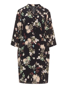 Godske Floral crepe dress  Black / Green