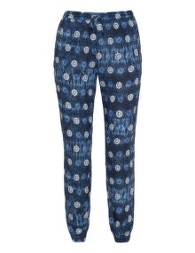 Jette Printed batiste trousers Dark-Blue / Multicolour