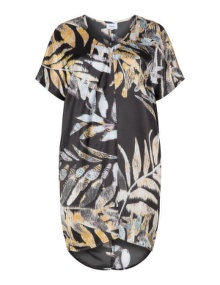 Zizzi All over leaf print tunic  Multicolour