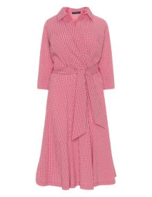 Manon Baptiste Gingham wrap effect dress  Red / White