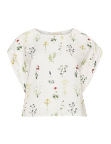 Mes Soeurs Et Moi Oversized flower print top White / Blue