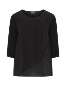 Via Appia Due Layered crêpe top Black