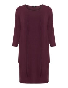 Vento Maro Layered jersey dress Berry-Purple