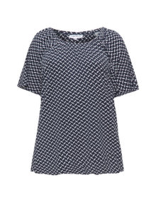 Zhenzi Printed round neck top Blue / White