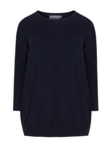 Zizzi Long fine knit jumper Dark-Blue