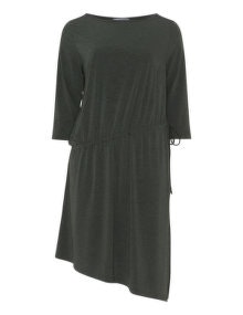 Yoona Asymmetric jersey midi dress Green / Mottled