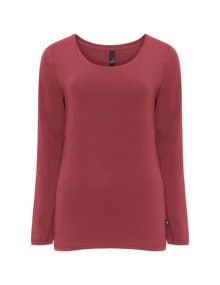 Adia Cotton modal-blend long sleeve top  Bordeaux-Red