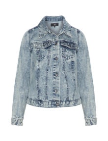 Zizzi Bleached denim jacket Blue