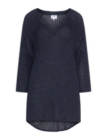 Zizzi V-neck mottled tunic Dark-Blue