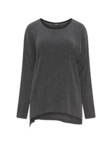 Doris Streich Mottled grey jersey top Grey / Black