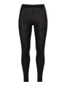 NÖR Faux leather stripe leggings Black