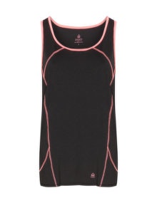 Zhenzi Sleeveless contrast seam sport top Black