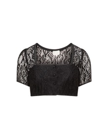 Krüger Cropped lace top Black