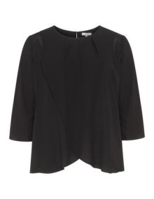 Jo and Julia Layered chiffon top  Black