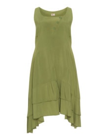 Heart Layered midi dress Green