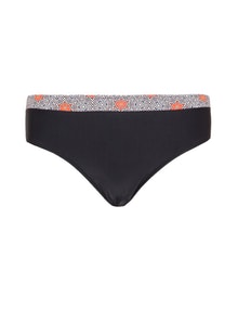 Caya Coco Patterned waistband bikini bottoms Black / Orange