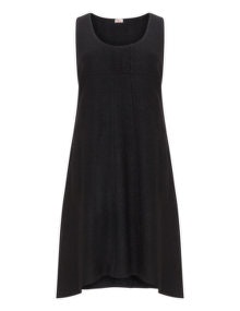 Heart Wool mix midi dress Black