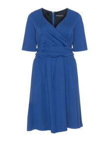 Manon Baptiste Ruffle detail jersey dress  Blue