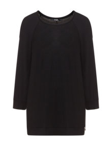 Mat Cold shoulder fine knit top  Black