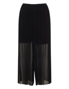 Samoon Pleated wide leg trousers Black