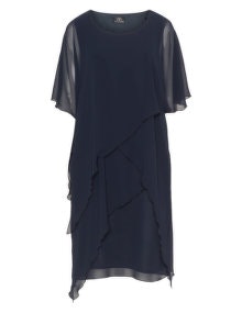 Kirsten Krog Layered chiffon dress  Dark-Blue